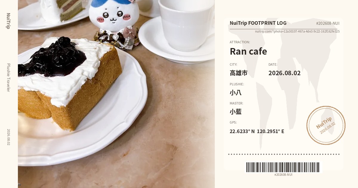 NuiTrip 小八 in Ran cafe, 高雄市